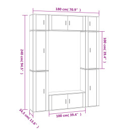 Ensemble de meubles TV 8 pcs Sonoma gris Bois d'ingénierie