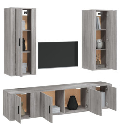 Ensemble de meubles TV 5 pcs Sonoma gris Bois d'ingénierie