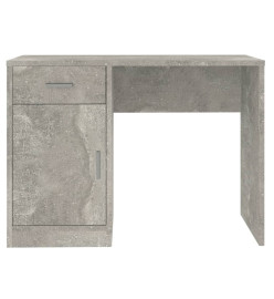 Bureau avec tiroir et armoire Gris béton 100x40x73 cm