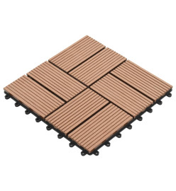 Carreaux de terrasse 22 pcs 30 x 30 cm 2 m² WPC Marron