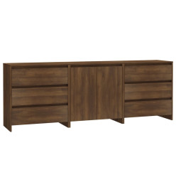 Buffets 3 pcs Chêne marron Bois d'ingénierie