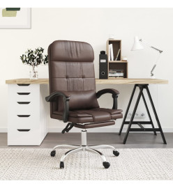 Fauteuil de massage inclinable de bureau Marron Similicuir