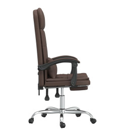 Fauteuil de massage inclinable de bureau Marron Similicuir