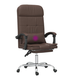 Fauteuil de massage inclinable de bureau Marron Similicuir