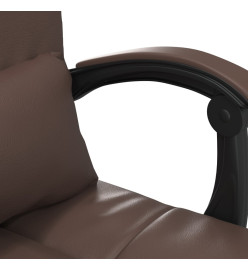 Fauteuil de massage inclinable de bureau Marron Similicuir