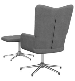 Chaise de relaxation avec tabouret Gris foncé Tissu