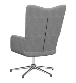 Chaise de relaxation avec tabouret Gris foncé Tissu