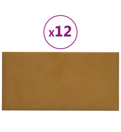 Panneaux muraux 12 pcs Marron 60x30 cm Velours 2,16 m²