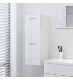 Armoire de salle de bain Blanc brillant 30x30x80 cm Aggloméré