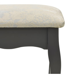 Ensemble de coiffeuse avec tabouret Gris 75x69x140 cm Paulownia