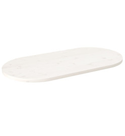 Dessus de table blanc 100x50x2,5 cm bois de pin massif ovale