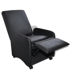 Fauteuil pliable Noir Similicuir