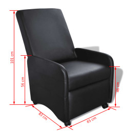 Fauteuil pliable Noir Similicuir