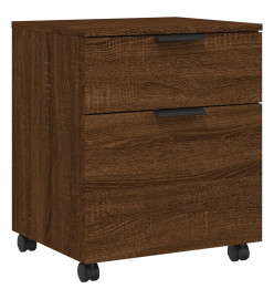 Classeur mobile avec roues Chêne marron 45x38x54 cm Bois