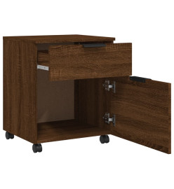 Classeur mobile avec roues Chêne marron 45x38x54 cm Bois