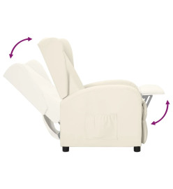 Fauteuil à oreilles crème similicuir