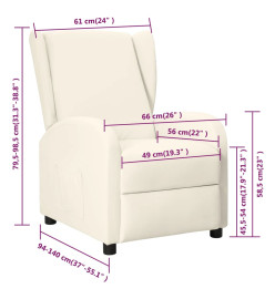 Fauteuil inclinable Crème Similicuir