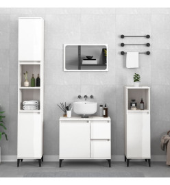Armoire de salle de bain blanc brillant 30x30x190 cm