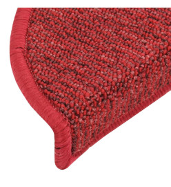 Tapis de marches d'escalier 15 pcs Rouge 56x17x3 cm