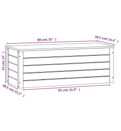 Boîte de rangement Marron miel 89x36,5x33 cm Bois massif pin