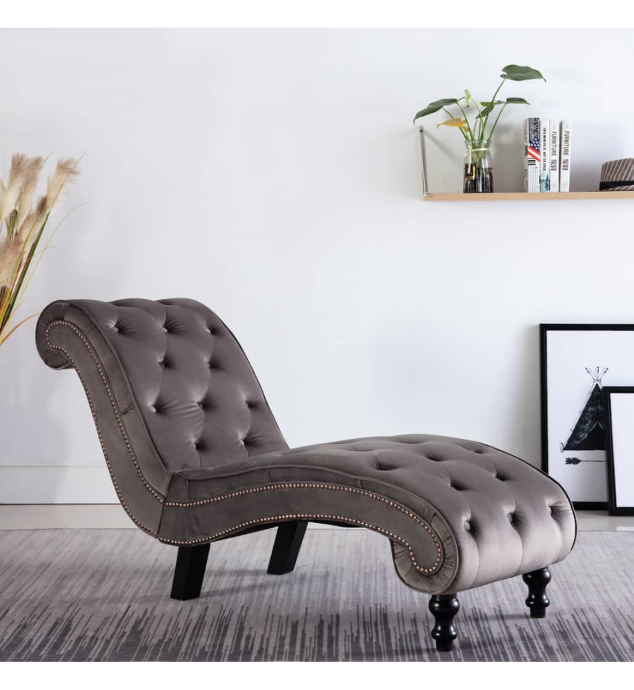 Chaise longue Velours Gris