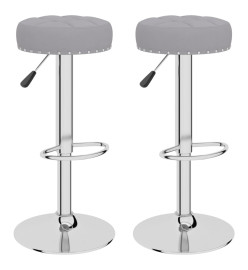 Tabourets de bar lot de 2 gris tissu