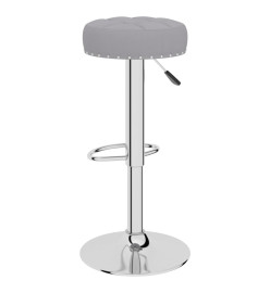 Tabourets de bar lot de 2 gris tissu