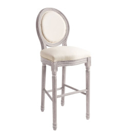 Tabourets de bar lot de 2 blanc lin