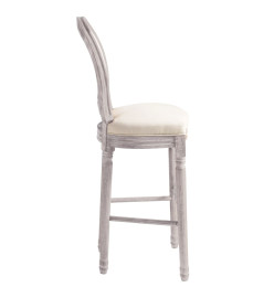 Tabourets de bar lot de 2 blanc lin