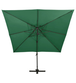 Parasol déporté à double toit 300x300 cm Vert