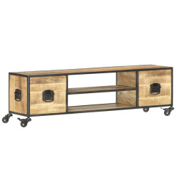 Meuble TV 130x30x39 cm Bois massif de manguier