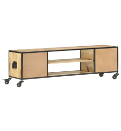 Meuble TV 130x30x39 cm Bois massif de manguier