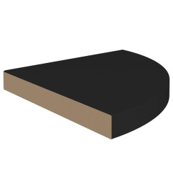 Étagères d'angle flottantes 4 pcs noir 35x35x3,8 cm MDF