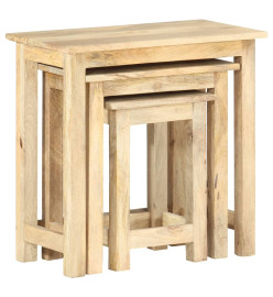 Tables gigognes 3 pcs Bois solide de manguier