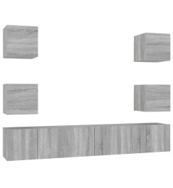 Ensemble de meubles TV 7 pcs Sonoma gris Bois d'ingénierie