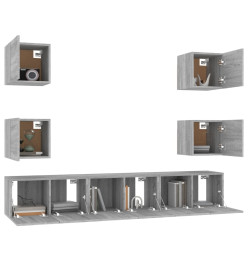 Ensemble de meubles TV 7 pcs Sonoma gris Bois d'ingénierie