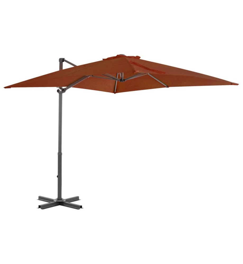 Parasol déporté avec mât en aluminium Terre cuite 250x250 cm