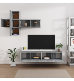 Ensemble de meubles TV 7 pcs Sonoma gris Bois d'ingénierie