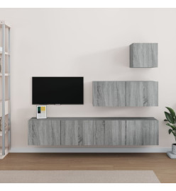 Ensemble de meubles TV 4 pcs Sonoma gris Bois d'ingénierie