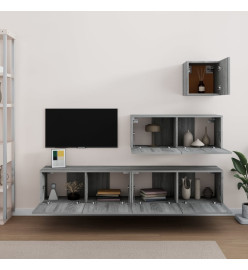 Ensemble de meubles TV 4 pcs Sonoma gris Bois d'ingénierie