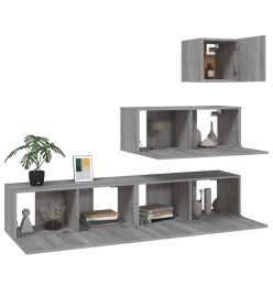 Ensemble de meubles TV 4 pcs Sonoma gris Bois d'ingénierie