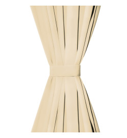 Rideau occultant avec boucles 2 pcs 140 x 245 cm Beige
