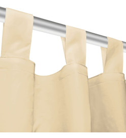 Rideau occultant avec boucles 2 pcs 140 x 245 cm Beige