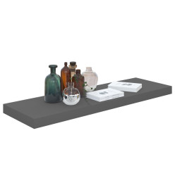 Étagère murale flottante 4 pcs Gris brillant 80x23,5x3,8 cm MDF