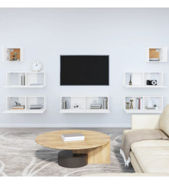 Ensemble de meubles TV 7 pcs Blanc Bois d'ingénierie