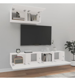 Ensemble de meubles TV 3 pcs Blanc Bois d'ingénierie