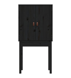 Buffet haut Noir 60x40x120 cm Bois massif de pin