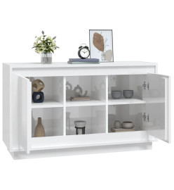 Buffet blanc brillant 102x35x60 cm bois d'ingénierie