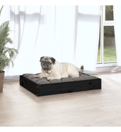 Lit pour chien Noir 61,5x49x9 cm Bois de pin solide