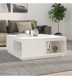 Table basse Blanc 100x101x40,5 cm Bois massif de pin